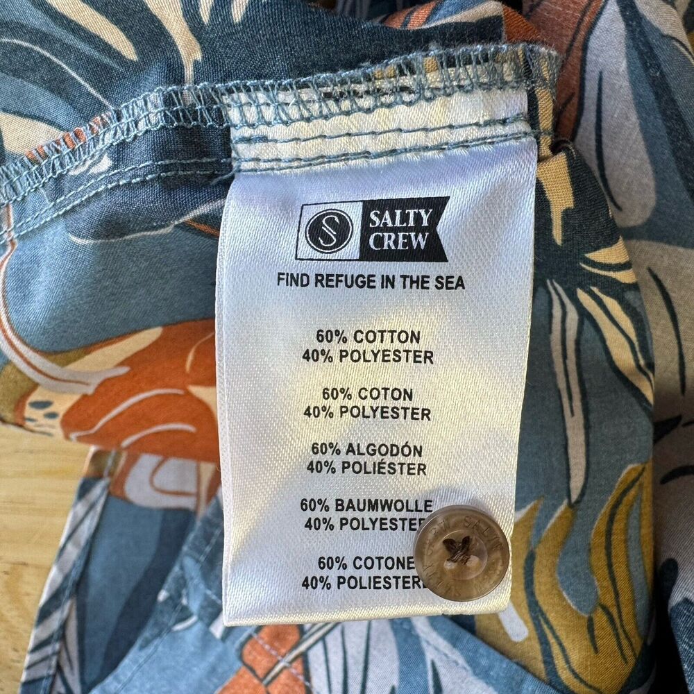 Salty Crew Large Kine Slate S/S Woven Shirt Pocket Reverse Print Marlin Small - Picture 5 of 10